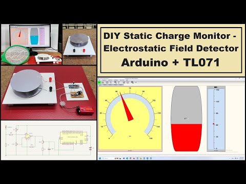 DIY Static Charge Monitor   Electrostatic Field Detector Arduino & TL071