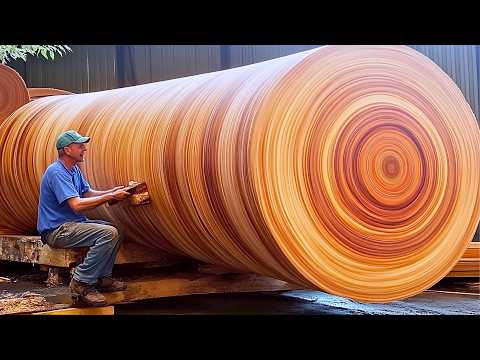 Woodturner Transforms MASSIVE Redwood Log into a MASTERPIECE | by @WoodworkingProducts