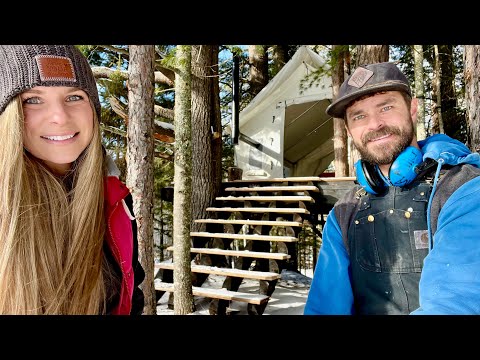 We Finally Have SNOW! | Off Grid Treehouse Build Ep. 29