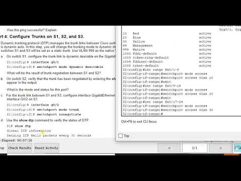 Packet Tracer 3.5.5 - Configure DTP