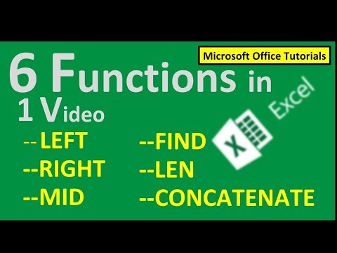 Left, Right, Mid, Len, Find and Concatenate Function