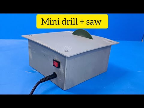 “POWERFUL DIY Mini Drill Saw Machine | DC Motor Multipurpose Tool | Homemade Table Saw”