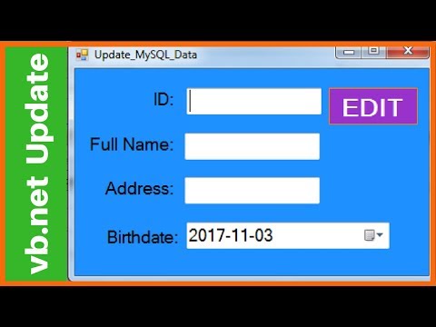 VB NET - How To Update MySQL DataBase Data In Visual Basic .Net [ with source code ]