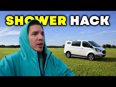 My friends van life shower hack is a GAME CHANGER!