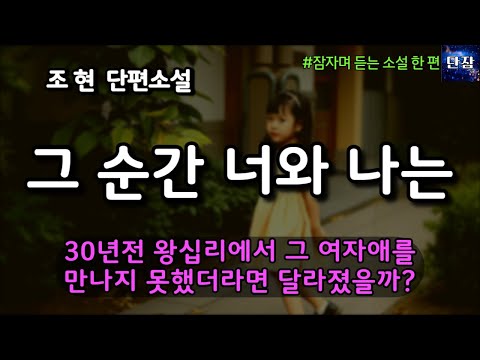 [잠자며 듣는 한국 소설] 30년전 왕십리에서 그 여자애를 만나지 못했더라면 달라졌을까? "그 순간 너와 나는" 조현 소설  #책읽어주는남자 #오디오북  #책과함께하는하루단잠