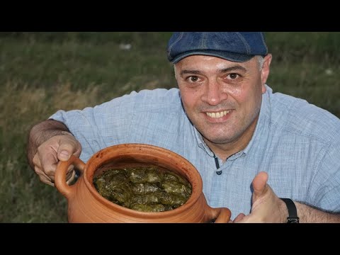 Delicate DOLMA made from grape leaves. Recipe from Garik