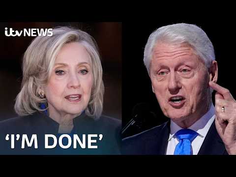 Watch the moment Bill Clinton is asked about Epstein files hot tub photo