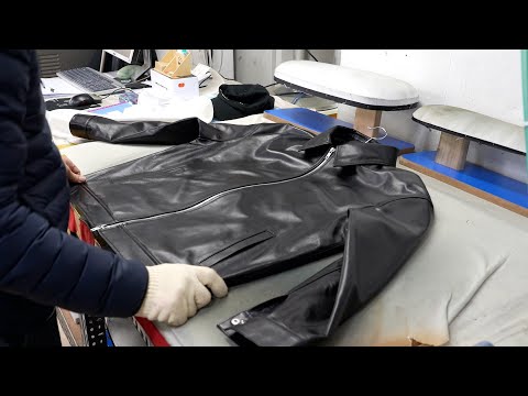 Process of making handmade leather jackets by experts with 50 years of experience