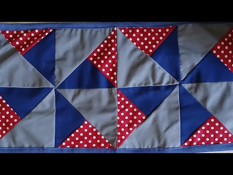 Small rug made with square #patches