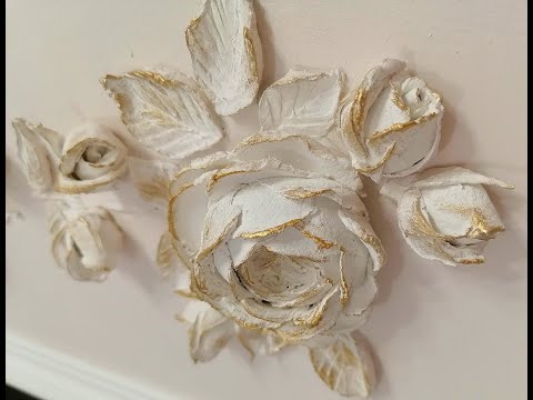 АНГЛИЙСКАЯ РОЗА из штукатурки.