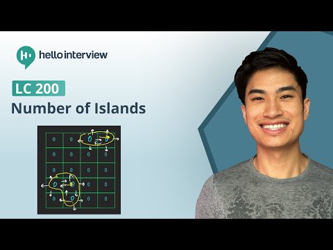 Leetcode 200: Number of Islands - Coding Question Walkthrough