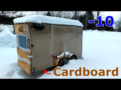 Staying in a DIY Cardboard Bike Camper in the Winter -10°