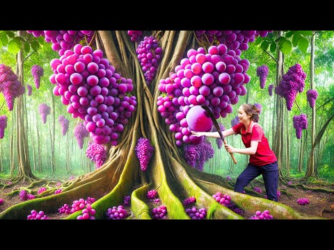 Forest Life,Women Harvest Grapes in the tropical forest, How to ferment and brew premium grape wine