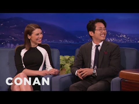 Steven Yeun's Awkward Kissing Technique | CONAN on TBS