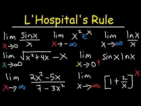 L'hospital's Rule Indeterminate Forms, Limits at Infinity, Ln, Trig & Exponential Functions Calculus
