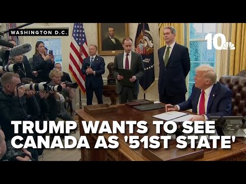 Trump says he'd like to see 'Canada become our 51st state' amid tariff dispute, signs more orders