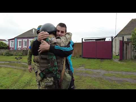 Touching. A fighter met relatives in a liberated village