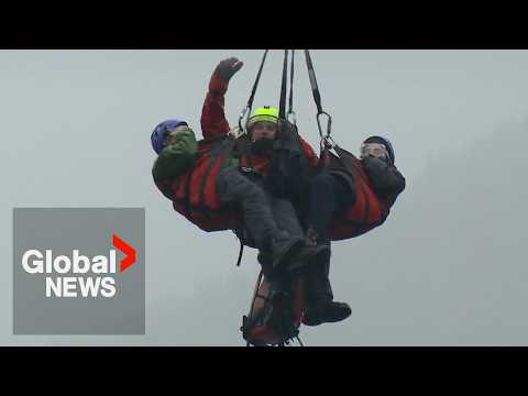 Several people, pets airlifted to safety after heavy rain causes major landslide in BC