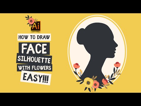 How to draw a Girl Face Silhouette with flowers? NO PEN TOOL. EASY!!! ADOBE ILLUSTRATOR TUTORIAL.