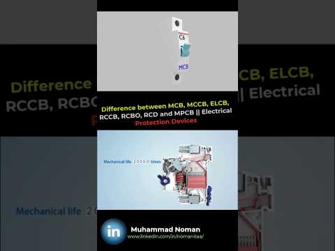 Difference between MCB, MCCB, ELCB, RCCB, RCBO, RCD and MPCB #electricalengineering  #mcb #mccb #rcd