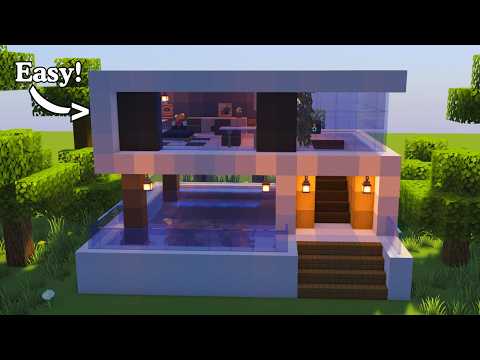 Minecraft Easy Modern House Build - Tutorial | Build No. 14🏠