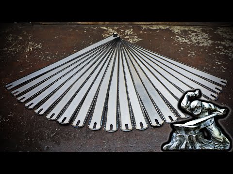 Damascus steel from 20 hacksaw blades for metal.