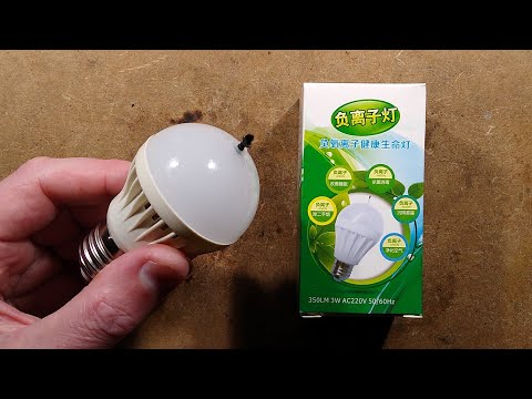 LED lamp with tiny 5kV high voltage ion module.  (inc schematic)