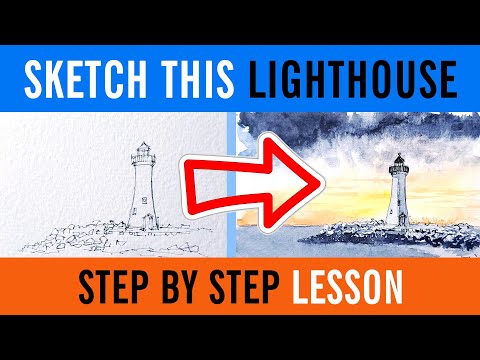 Lighthouse Sketching Tutorial - Step by Step Lesson