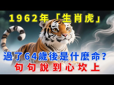 1962年屬虎人，天選之命！2026年64歲後「財星」入庫，以前看不起你的人，以後高攀不起！#生肖 #運勢 #風水 #財運 #命理