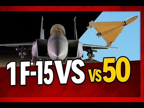 UN F--15 CONTRE 50 DRONES....