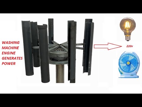 Turn Your Old Washing Machine Engine Into A Super Wind Power Generator