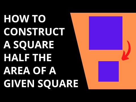 How to Draw a SQUARE HALF the Area of a Given SQUARE. Draw a Square of Smaller Area to a Given Squar