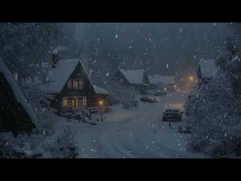 Winter Nightstorm | Dark Screen Blizzard & Whispering Winds for Study & Rest