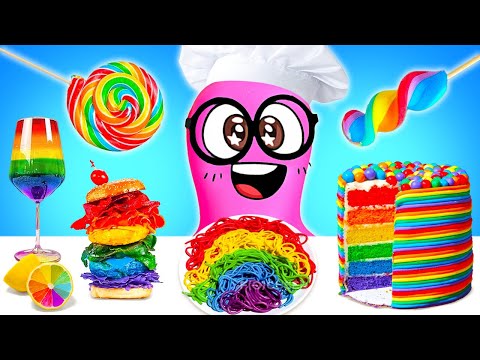 Ideias de comida arco-íris para crianças|| Como fazer uma delícia gigante e saborosa! 🍨✨🌈