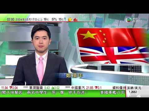 無綫TVB 0200新聞報道|安德魯王子中國商業夥伴被指間諜遭英國禁入境 據報涉事商人楊騰波反駁指控|風暴「奇多」吹襲法屬馬約特島至少14死|斐濟五星級度假村多名入住遊客疑酒精中毒入院|TVB