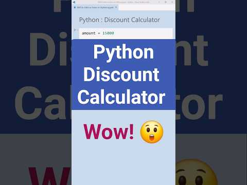 Python Program 2: Discount Calculator 😲 #python #coding #shorts #telugu