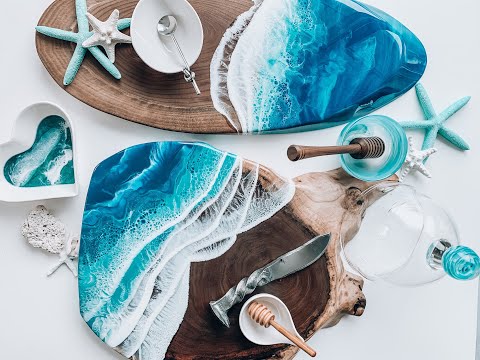 How to make an Epoxy Cheeseboard | Epoxy Art Overlays For Beginners #epoxyresin #epoxy #woodworking