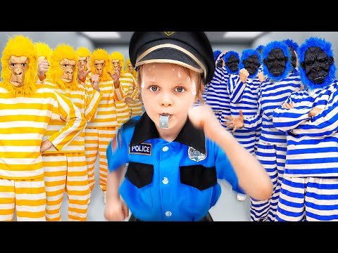 Kids Police Arrest Five Monkeys