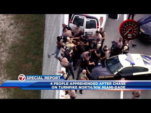 Police chase U-Haul van, execute multiple pit maneuvers and stop suspect from jumping off overpass