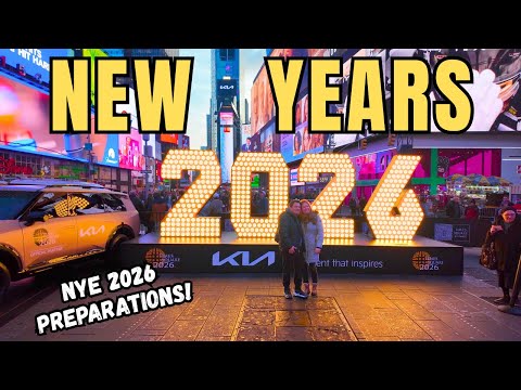 🎊 Exploring TIMES SQUARE NYE 2026 ✨ Preparations 2026 Numerals Arrive in Midtown Manhattan! 🥳