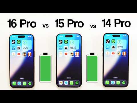 iPhone 16 Pro vs 15 Pro vs 14 Pro Battery Life DRAIN Test