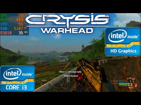 Crysis Warhead intel HD 520 - i3 6006u - 8gb ram gameplay