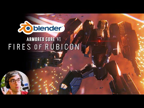 Make An Armoured Core 6 Mech In Blender /Hard Surface Model, Procedural Textures & Lighting Tutorial