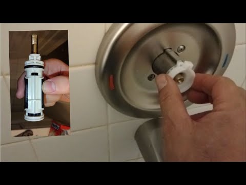 Remove And Install Moen 1222 Cartridge - Repair Moen Shower Tub  Faucet  - Set Temperature Limit.