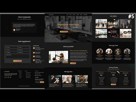 Responsive Hair Salon Website Using HTML CSS Javascript & Bootstrap 5.3 | Appointment & Footer