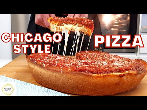 The BEST Deep Dish PIZZA Recipe From Chicago | GIORDANOS | Homemade RECIPE | What to EAT in Chicago