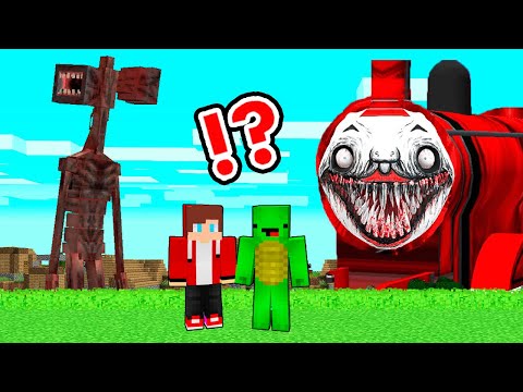 MAIZEN: JJ and Mikey Found Sirenhead vs Choo Choo Charles Story - Minecraft Animation JJ & Mikey?!