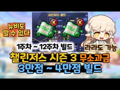 [챌린저스 시즌 3] 무소과금 4만점 다이아 달성 빌드ㅣ주차별 목표 레벨, 보스, 전투력 총정리