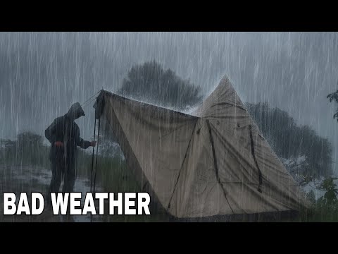 SOLO CAMPING • Heavy Rain, Strong Winds & Thick Fog as My Tent Almost Flooded