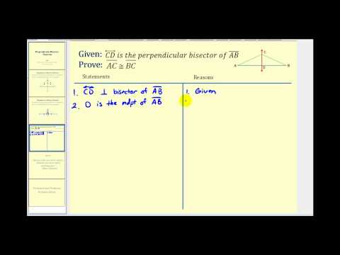 Proof:  Perpendicular Bisector Theorem
